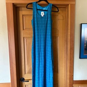 Pact blue patterned maxi dress